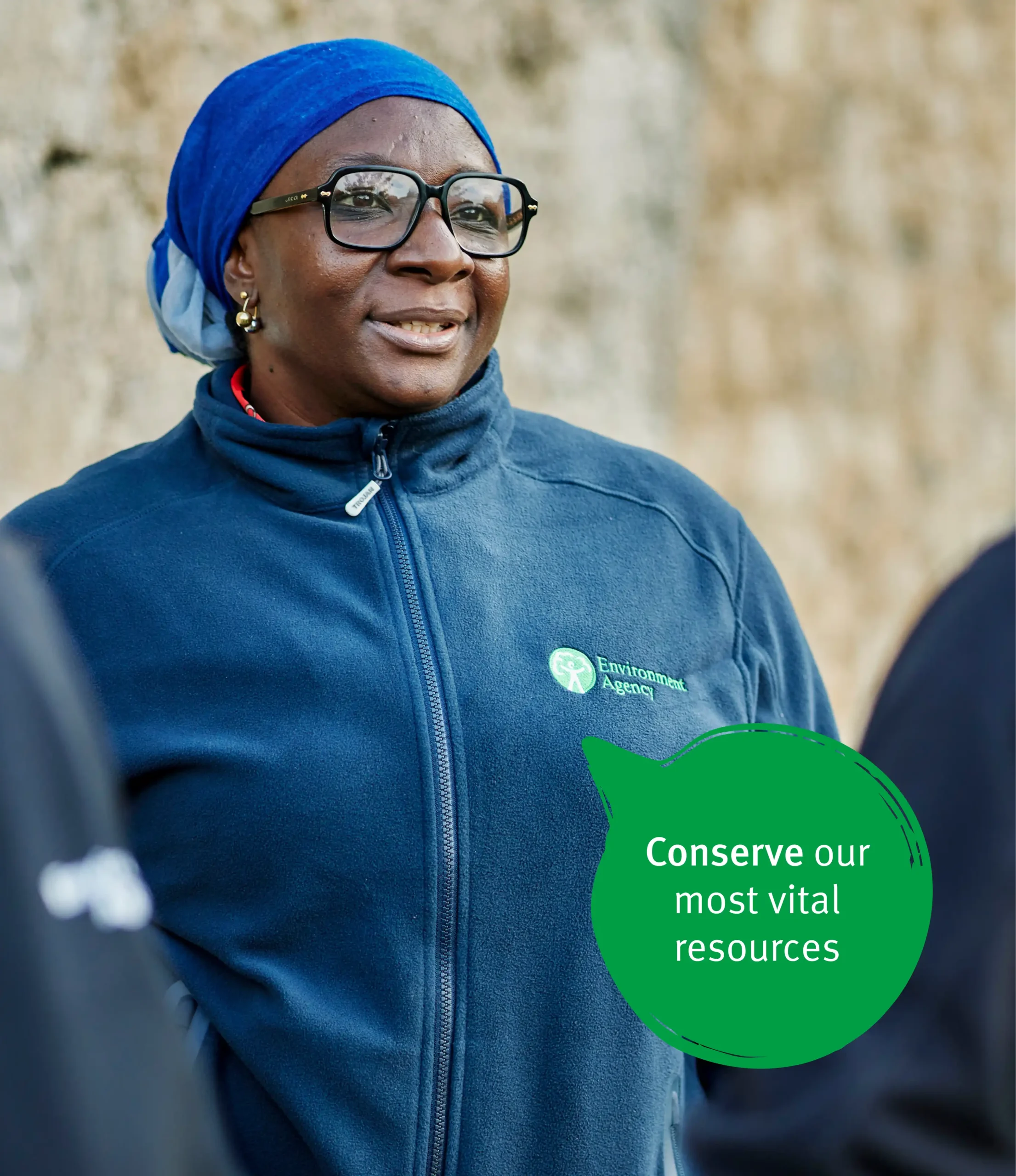 EA Staff women in blue jacket