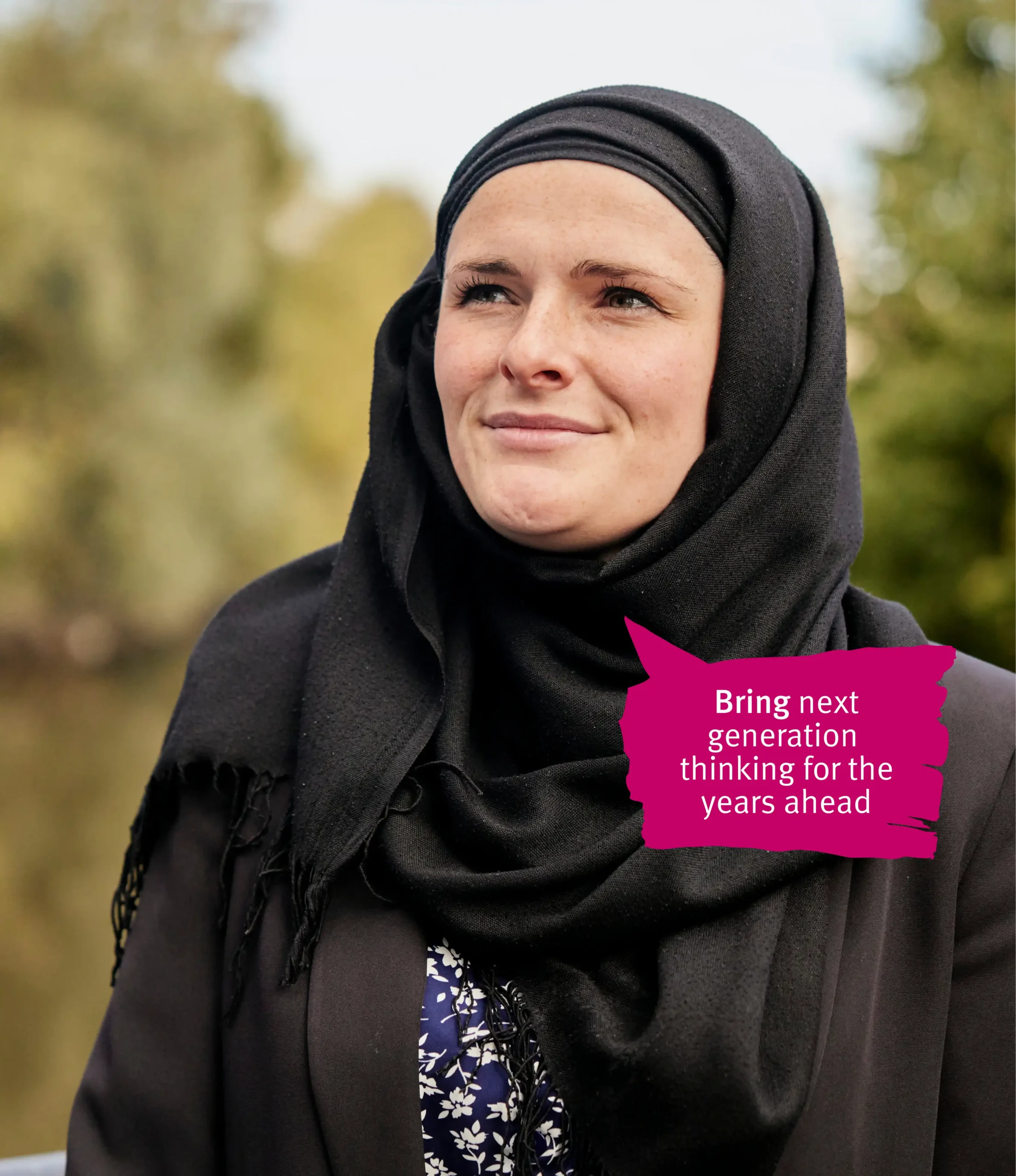 Women in scarf smiling